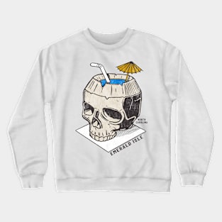 Emerald Isle, NC Summertime Vacationing Skull Drink Crewneck Sweatshirt